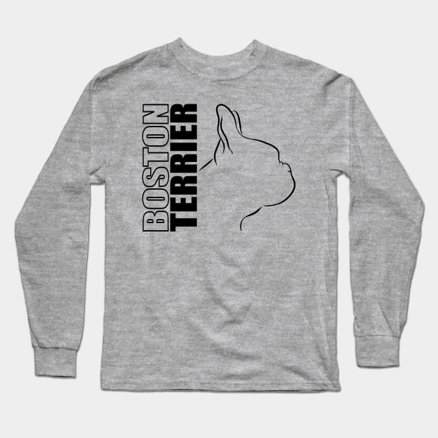 Boston Terrier profile dog lover Bostie Long Sleeve T-Shirt by wilsigns